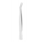Penseta pentru gene false tip banda XW001 Argintie usor curbata cu pieptene Penseta pentru gene false tip banda XW001 Argintie usor curbata cu pieptene